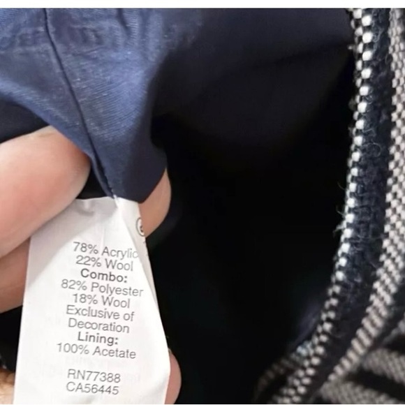 J. Crew Blue Striped Tweed Cropped Zip Up size 20 - Picture 5 of 5